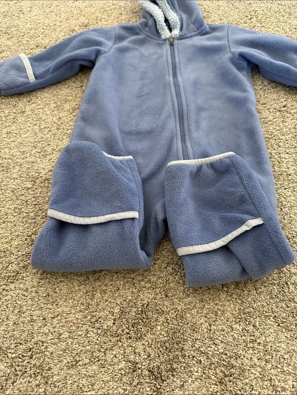 Columbia Tiny Bear Size 18-24 Blue Fleece Snowsuit Bunting